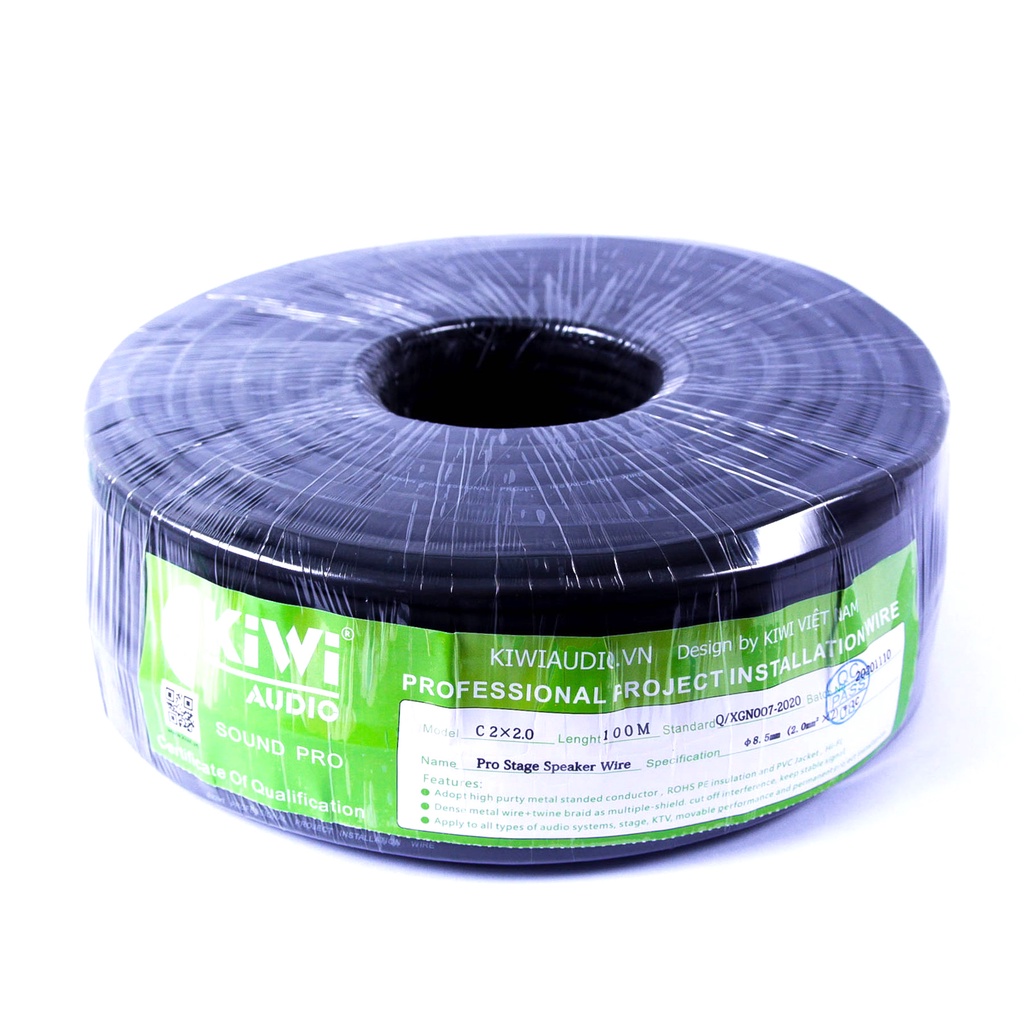 Dây loa chống nhiễu cao cấp kiwi 2x1mm2 & 2x2m2. Bán lẻ theo mét