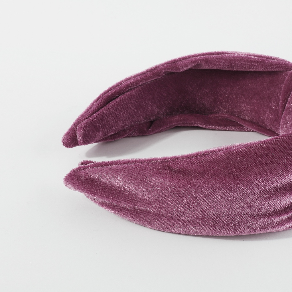 Băng Đô Nhung Cài Tóc Bản Rộng Màu Trơn Thời Trang Thu Đông Vintage