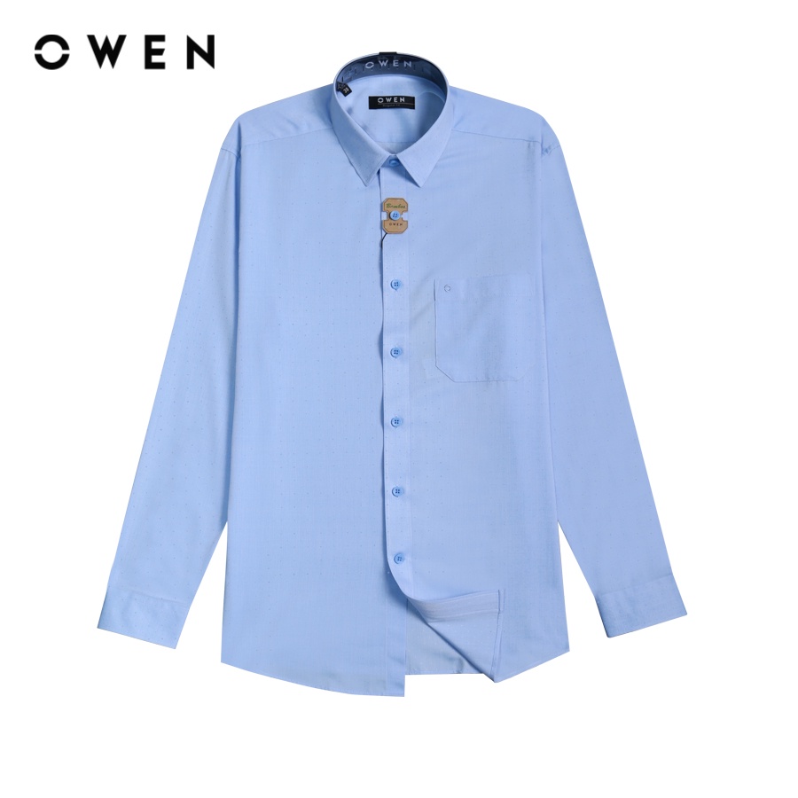 OWEN - Áo sơ mi dài tay Regular Fit màu Xanh Bamboo - AR221274DT