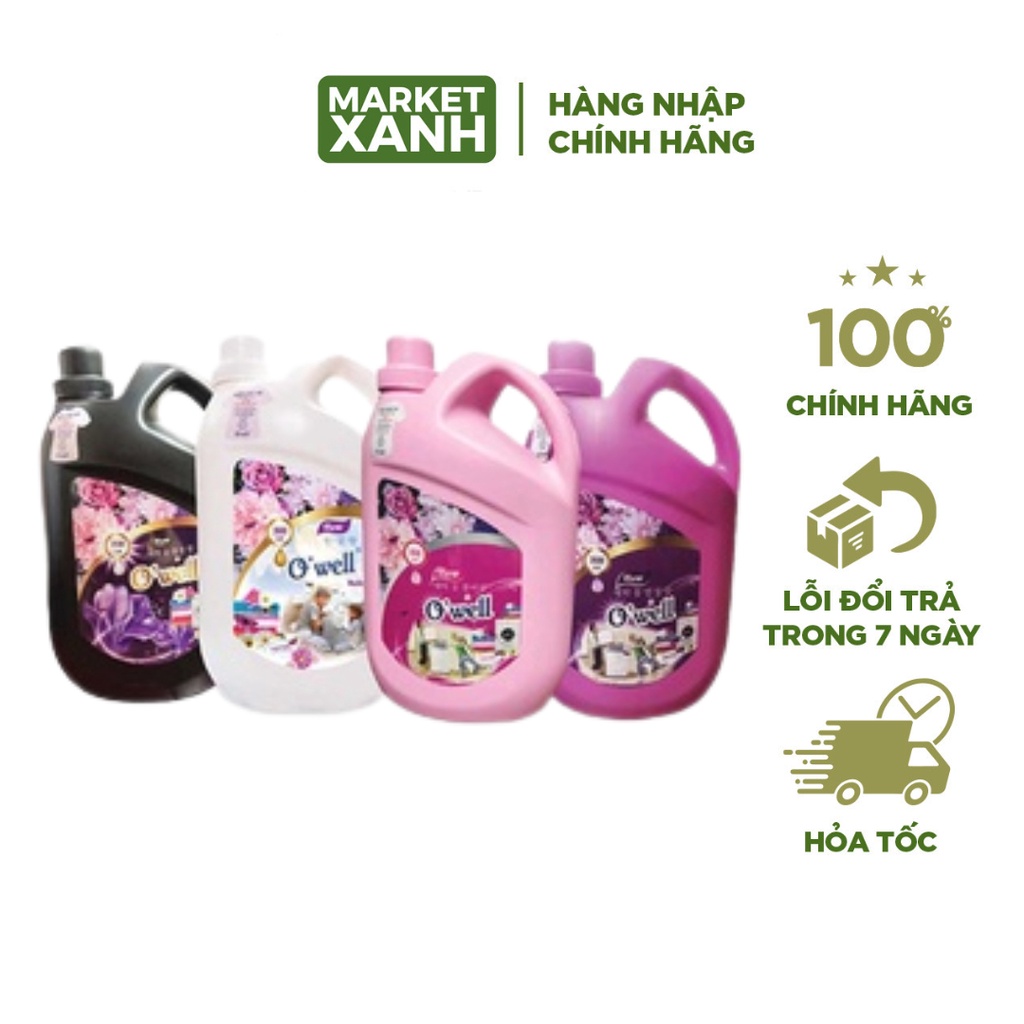Nước giặt, Nước giặt xả quần áo Owell 3.5L đậm đặc hương Gió biển/ Ngàn hoa/ Đam mê/ Gió xuân - Hàng chính hãng Đức