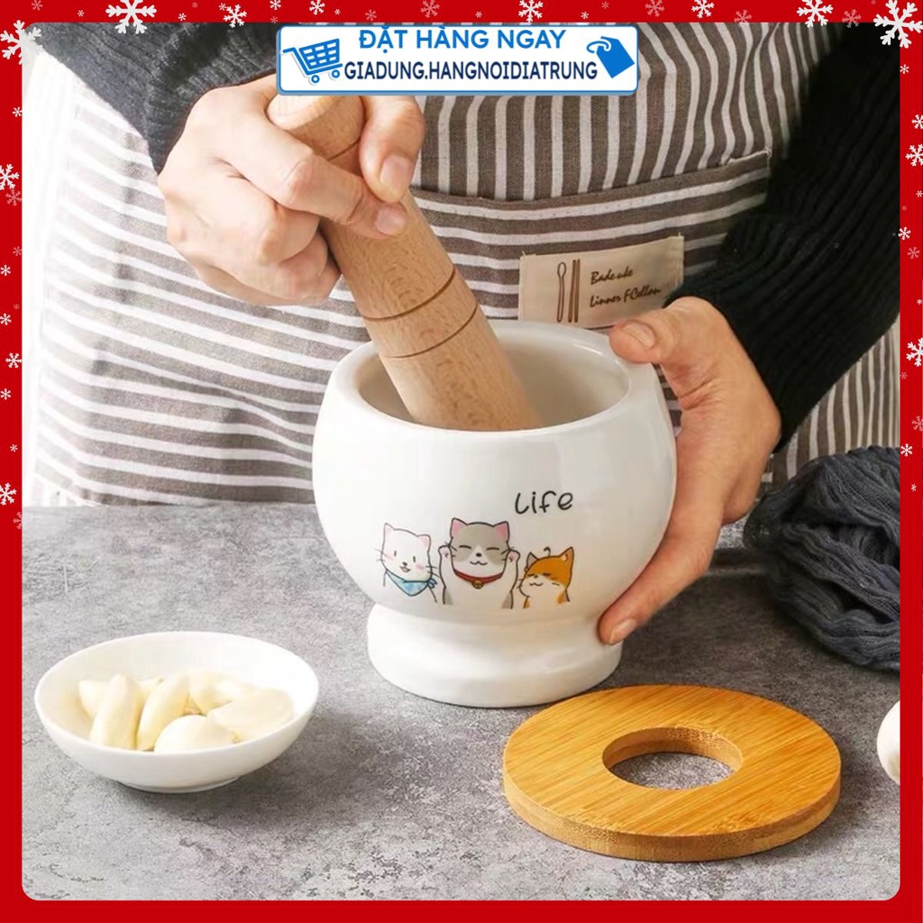 BỘ CHÀY CỐI DÃ HÀNH , TỎI BẰNG SỨ CAO CẤP IN HÌNH NGHỘ NGHĨNH.HQ