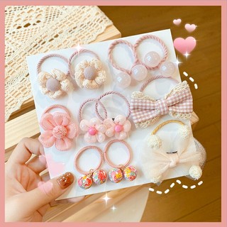 Set 10 Dây Cột Tóc Co Giãn Đáng Yêu Cho Bé Gái