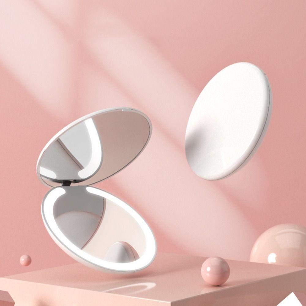 JARRED Gương Trang Điểm Mini 10X 2X Có Đèn LED Gấp Gọn Tiện Dụng Mang Theo Du Lịch