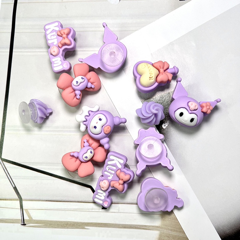 【12pcs】 Kulomi tím charm crocs jibbitz sticker dép crocs charm gắn dép cross phụ kiện dép DIY khóa giày crocs jibbitz Nhựa trang sức Phụ kiện trang trí giày