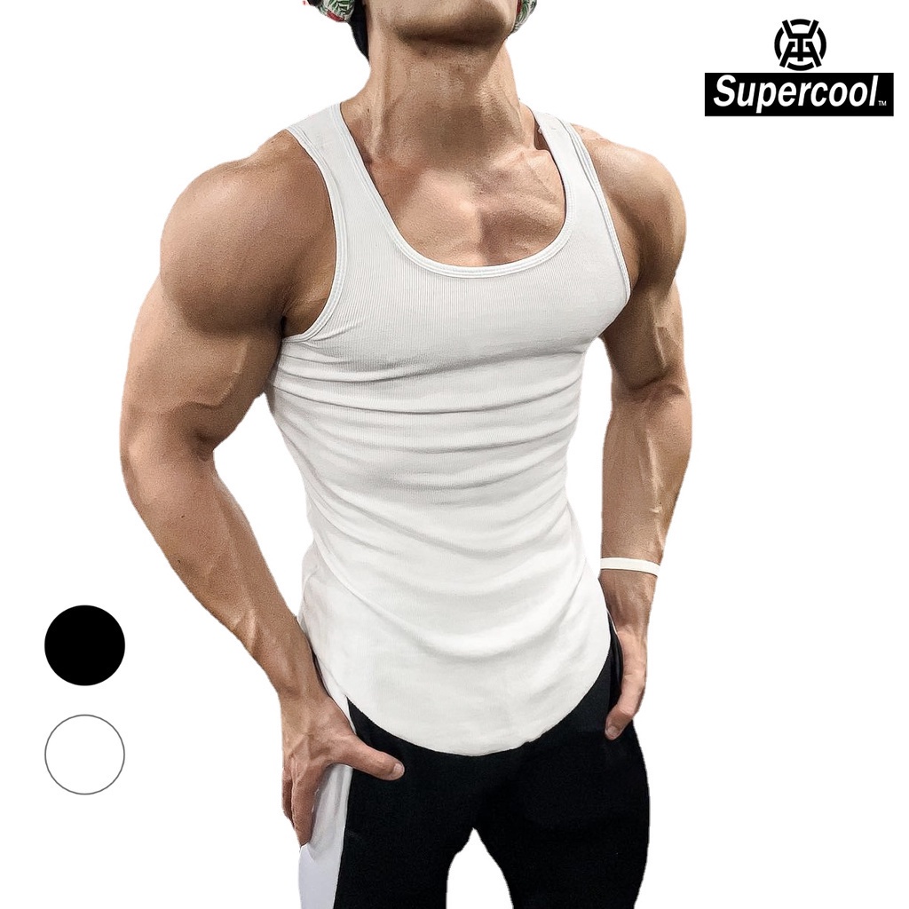 #SupercooL# Áo Thun Ba Lỗ Thể Thao Nam Basic Tee Big Size Trơn Tank Top Áo Sát Nách Tập Gym Cao Cấp Vải Thoáng Thấm Hút Mồ Hôi Tốt Big Size Form Slimfit Mỏng Nhẹ Chạy Bộ Chuyên Thể Dục Bóng Rổ đen Trắng