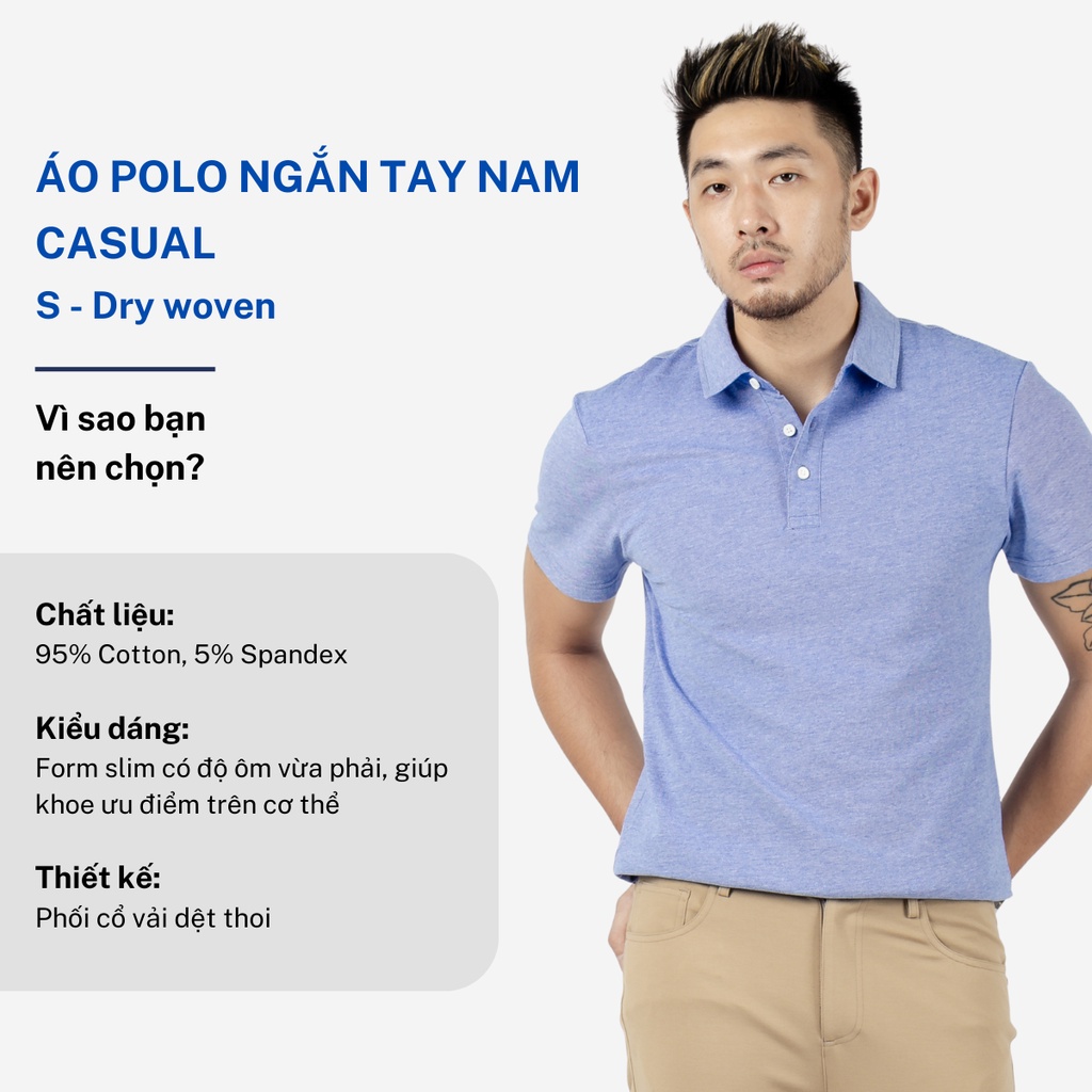 Áo polo nam trung niên CIZA đẹp vải cotton cao cấp co giãn 4 chiều thấm hút mồ hôi APNS11