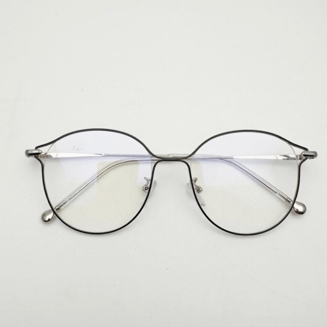 Gọng kính kim loại cao cấp dáng bầu tai mèo oversize 72836 tròng ánh sáng xanh