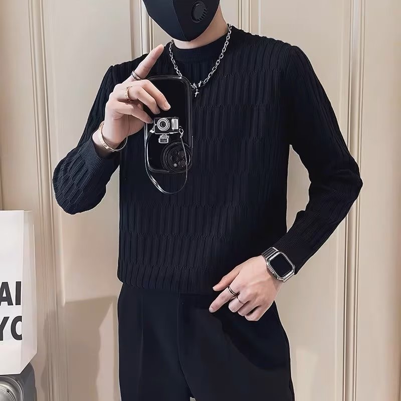 Áo Sweater Dệt Kim Màu Sắc Trơn Thời Trang Thu Đông Cho Nam Giới Có Size M-3XL