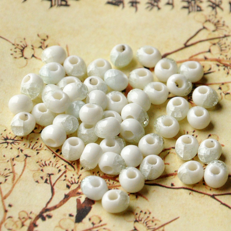 Túi 50 Hạt Gốm 6mm Nhiều Màu Sắc Dùng Làm Trang Sức Diy