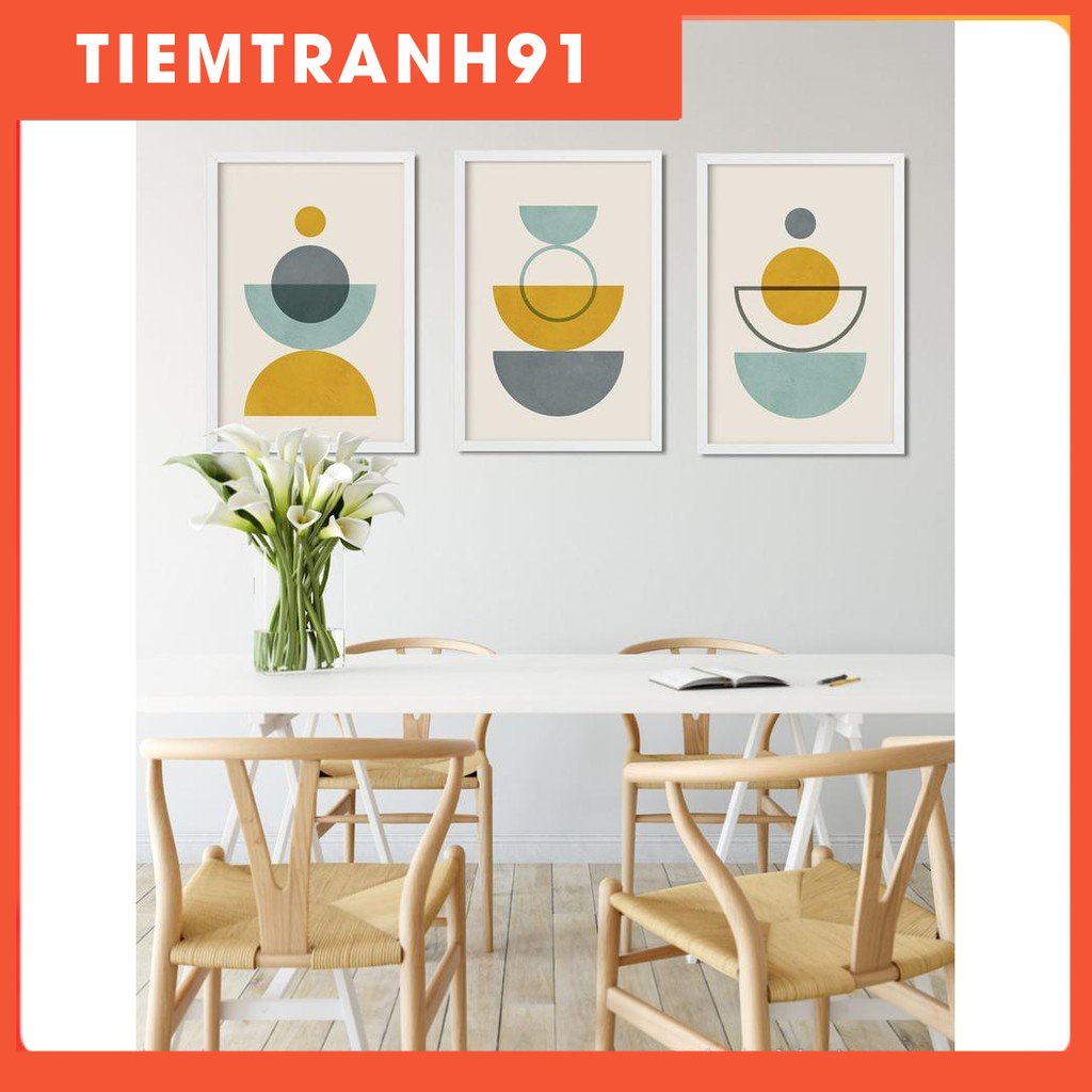 Tranh treo tường | Bộ 3 tranh Mustard Wall Art, Gray Mustard Print Set, Original Minimalist Prints