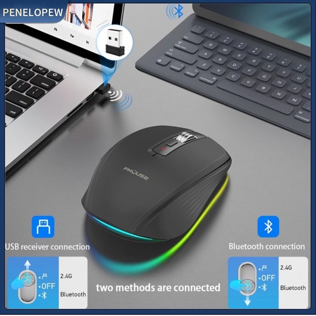 Chuột không dây 2.4g Bluetooth 5.1 Chế Độ Kép 2400dpi