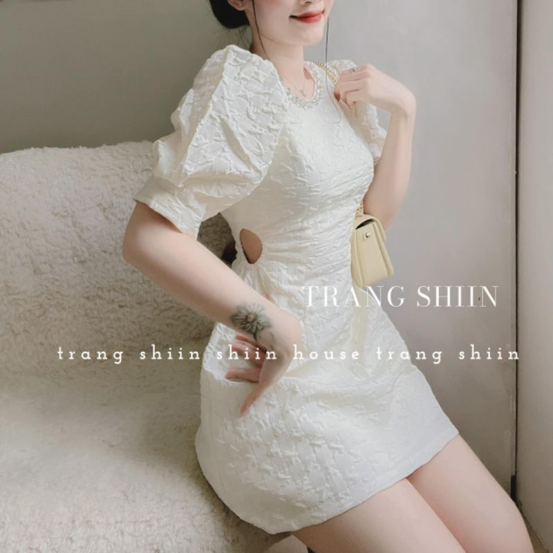 ĐẦM XỐP HỞ EO VIỀN ĐÁ