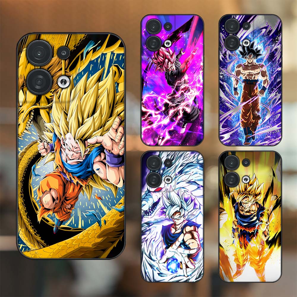 Ốp lưng Oppo Reno 8 5G viền đen in hình Son Goku Dragon Ball Super Saiyan
