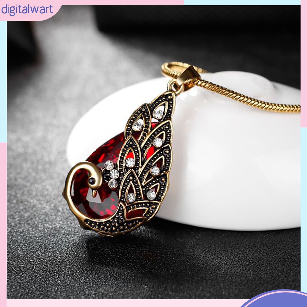 Set 3 Vòng cổ Và Bông Tai Hình Chim Công Đính Đá Nhân Tạo Thời Trang