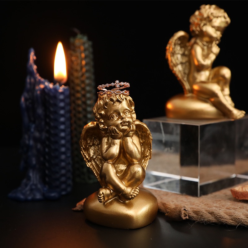 Mô Hình Tượng Thiên Thần Có Cánh Phong Cách Vintage Trang Trí Sân Vườn