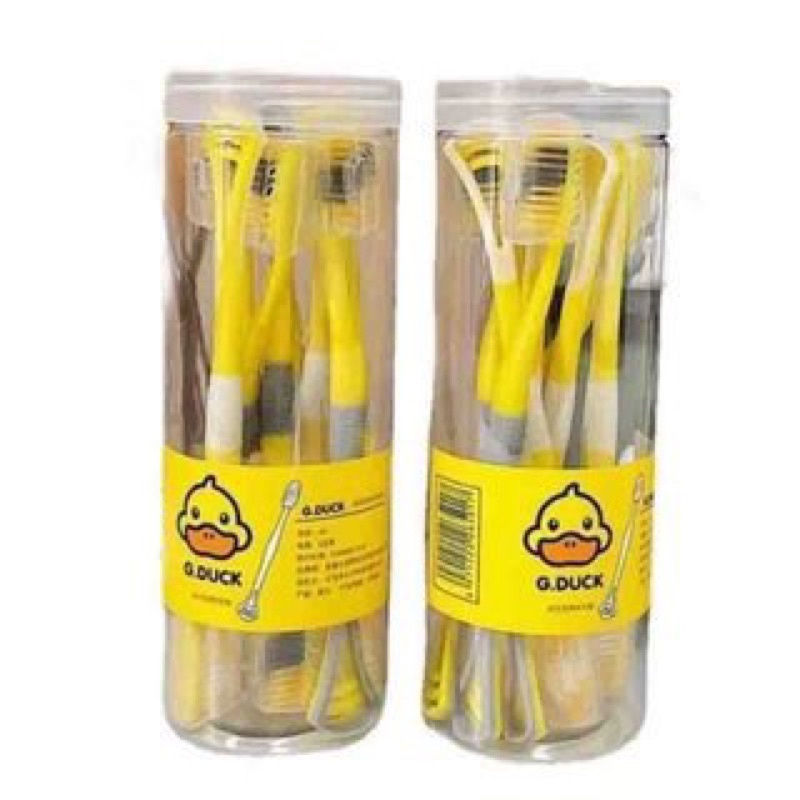 Hộp 8 bàn chải vịt vàng kèm lưỡi cạo 2 in 1