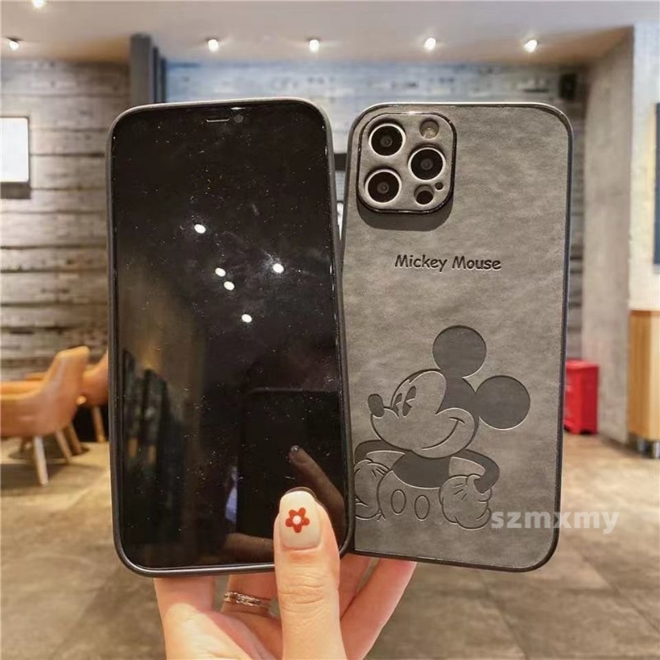 Ốp Điện Thoại Da Hình Mickey 3D Cho Iphone 14 Pro Max 13 Pro Max 12 11 Mini X XS XR 7 8 Plus