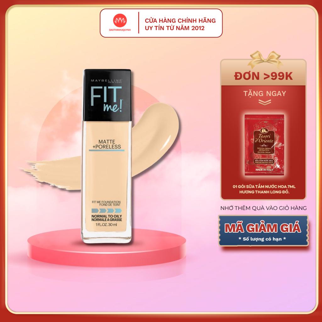 Kem Nền Maybelline Fit Me Matte Poreless Foundation Kiềm Dầu, Cho Lớp Nền Mịn Lì Tự Nhiên 30ml