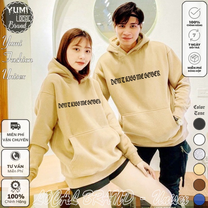 Áo Hoodie DonKissMeSober Local Brand Unisex nỉ bông cao cấp dày - Áo Khoác Nỉ Form Rộng
