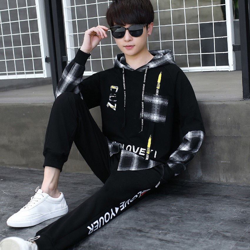 Bộ Quần Áo Nỉ Nam Thu Đông Áo Hoodies CUZ Mũ Trùm Đầu Kết Hợp Quần Jogger Bo Gấu sozo SET NAM 90000123C