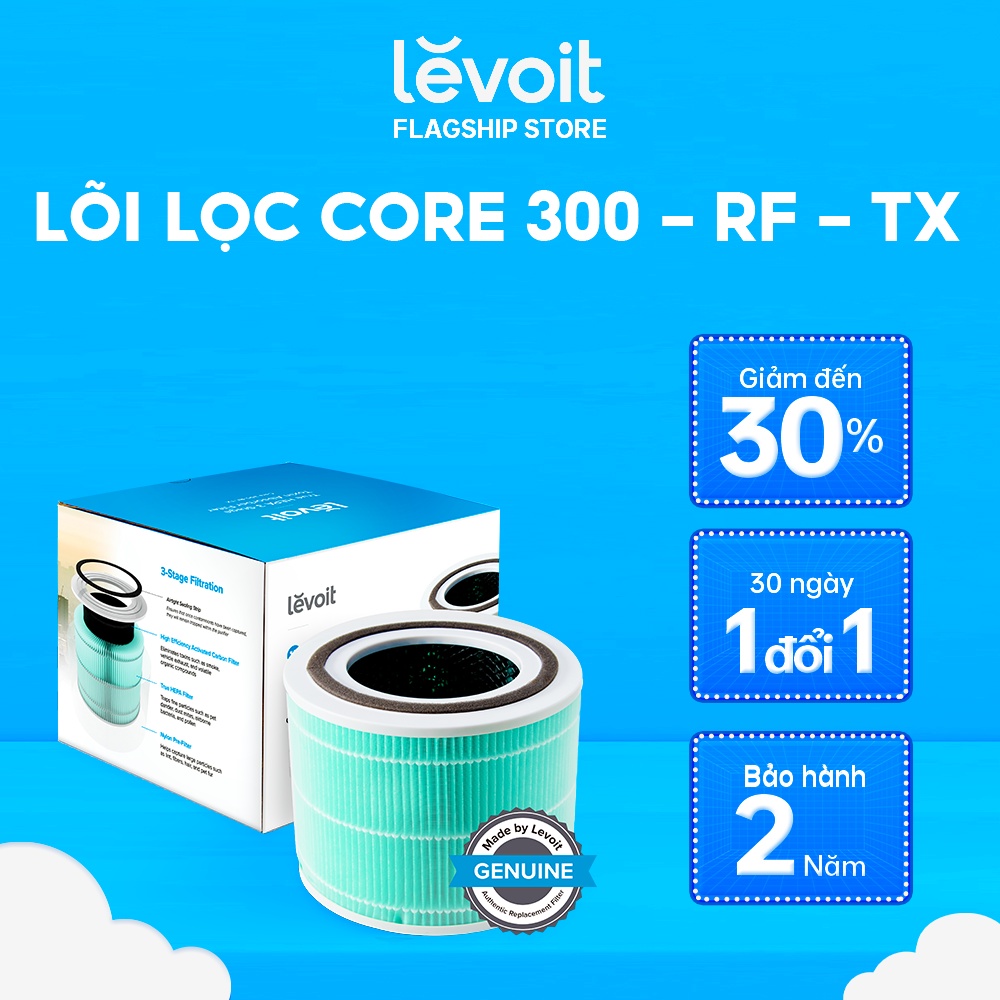 Lõi Lọc Hấp Thụ Độc Tố Cho Máy Lọc Không Khí Levoit Core 300/300S RF-TX | Bộ Lọc HEPA 3 Lớp | Hàng Chính Hãng