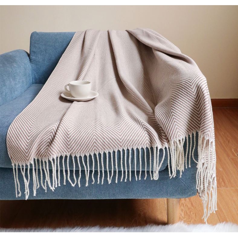 Khuyến mãiChăn dệt kim văn phòng/sofa sắc màu Vintage Retro mang phong cách Bắc Âu