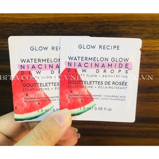 Sample mẫu thử tinh chất dưỡng ẩm Glow Recipe Watetmelon Glow Niacinamide Dew Drops 1,5ml