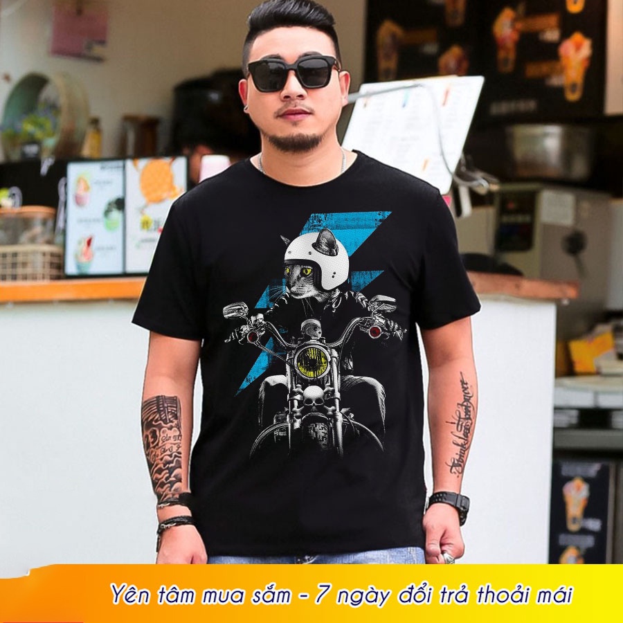 Áo thun nam in hình mèo 3D phong cách thái lan 2023