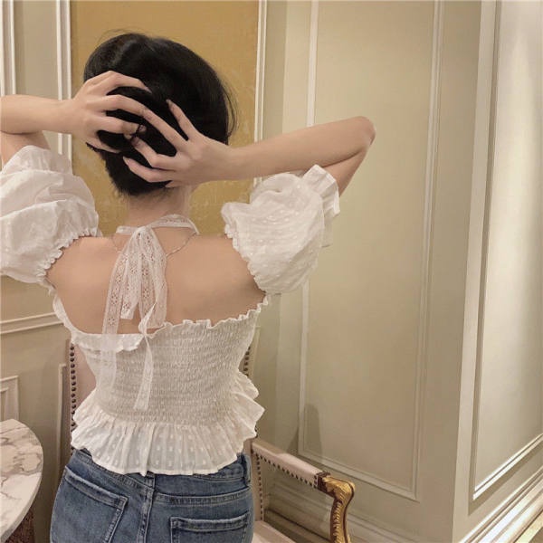 Áo Sơ Mi Croptop Tay Ngắn Màu Trơn Dáng Ôm Thời Trang Mùa Hè Hàng Mới