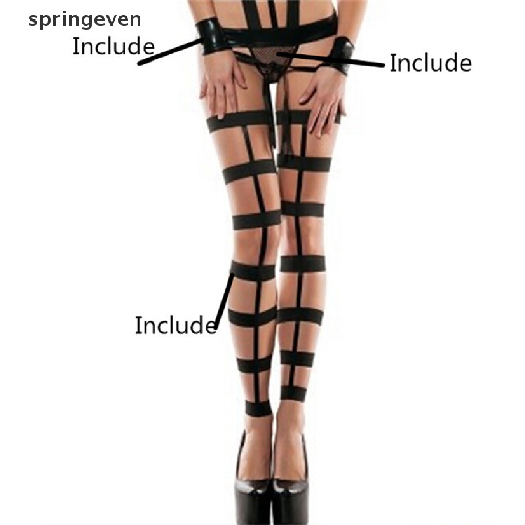 Springeven Vớ Da PU Cao Ngang Đùi Và Thắt Lưng Xu Hướng Bán Chạy Thời Trang Cho Nữ
