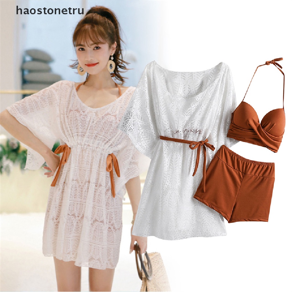 Ru Bộ Đồ Bơi Ba Mảnh Nhỏ Ôm Ngực Nhỏ Che Nắng Gợi Cảm Cho Nữ n