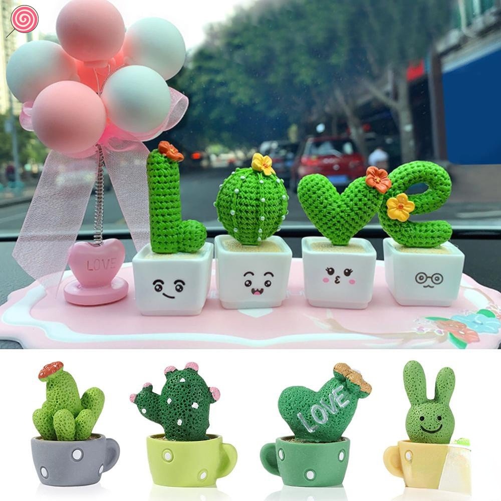 4pcs mô hình cây xương rồng mini bằng nhựa resin dùng để tự trang trí cho tiểu cảnh/nhà búp bê/xe hơi/bánh kem HSU