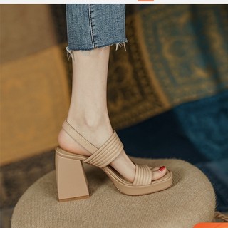 Dép sandal cao gót 9cm Andu Store, giày cao gót thời trang