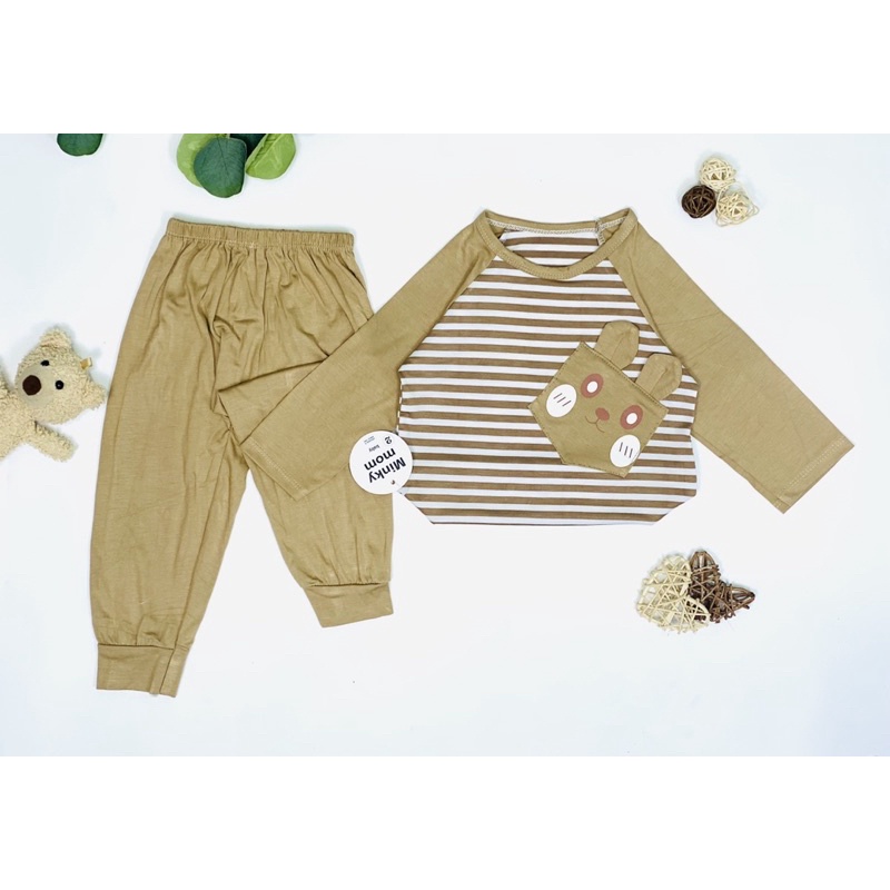 Bộ thun lạnh có tay phối hoạ tiết cực đẹp 7-18kg