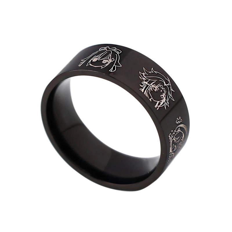 Fancy PEA GenshinImpact Hu Tao Nhẫn Thép Không Gỉ Dễ Thương Làm Quà Tặng Hóa Trang Anime Cho Nam Và Nữ