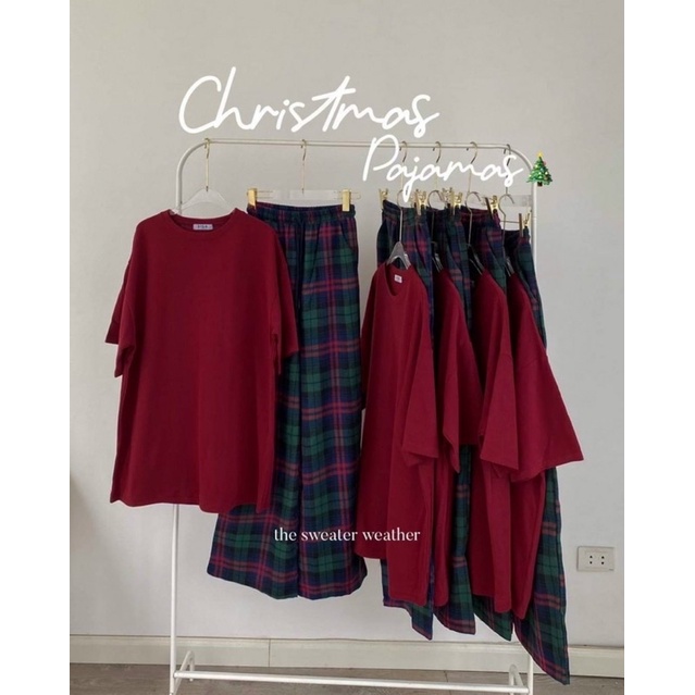 Sét áo phông đỏ +quần thụng kẻ TT12