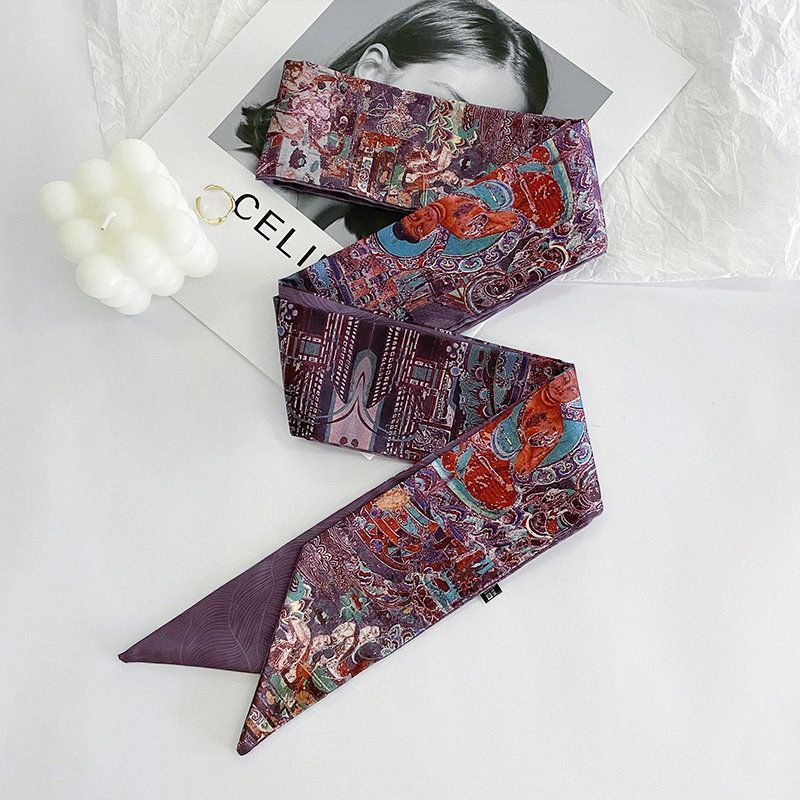 Khăn Quàng Cổ Lụa In Họa Tiết Nghệ Thuật 160cm