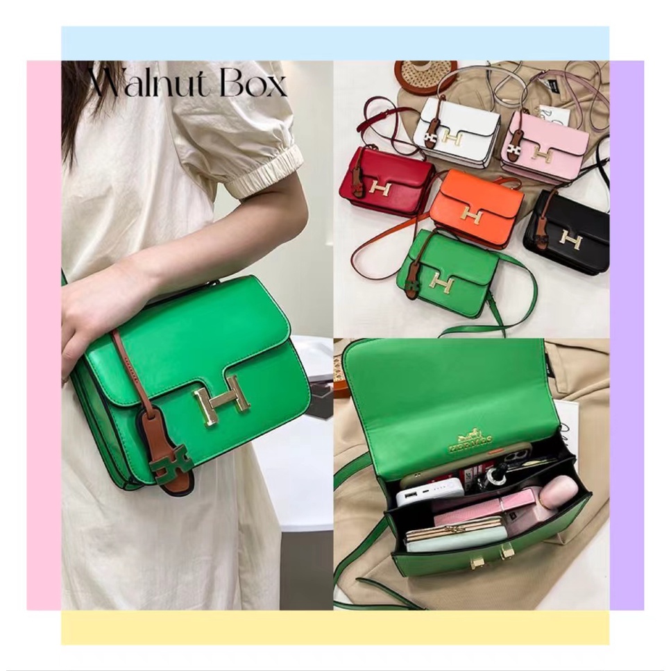 Túi Đeo Chéo Hình Vuông Nhỏ Màu Xanh Bơ Thiết Kế Mới Cao Cấp Dễ Phối Đồ Thời Trang Cho Nữ