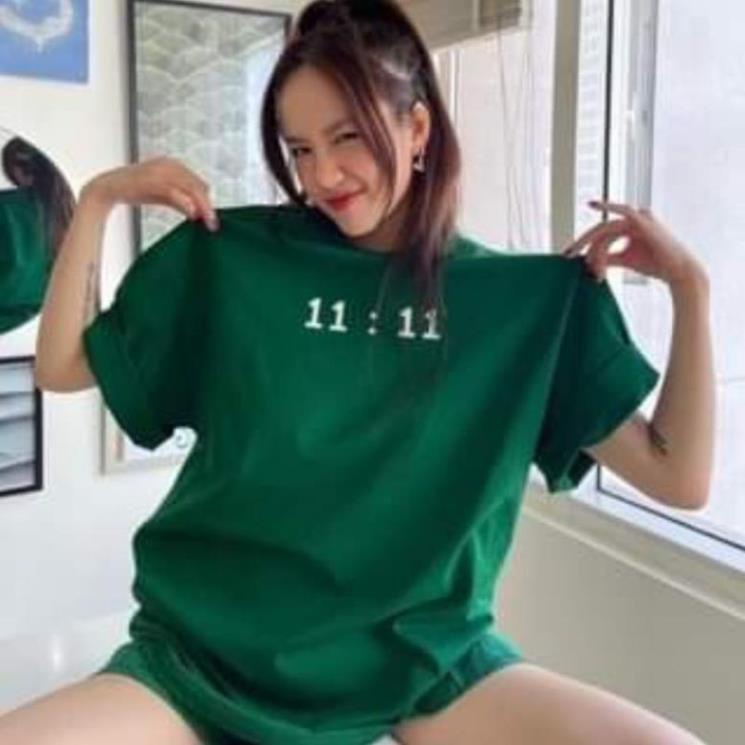 [ Rẻ Vô Địch ] Áo Thun 3158 Cotton Khô Form Rộng Nam Nữ Unisex In Chữ 11:11