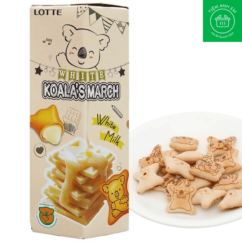Bánh gấu nhân kem Lotte Koala's March hộp 37g các vị socola/ socola trắng/ dâu
