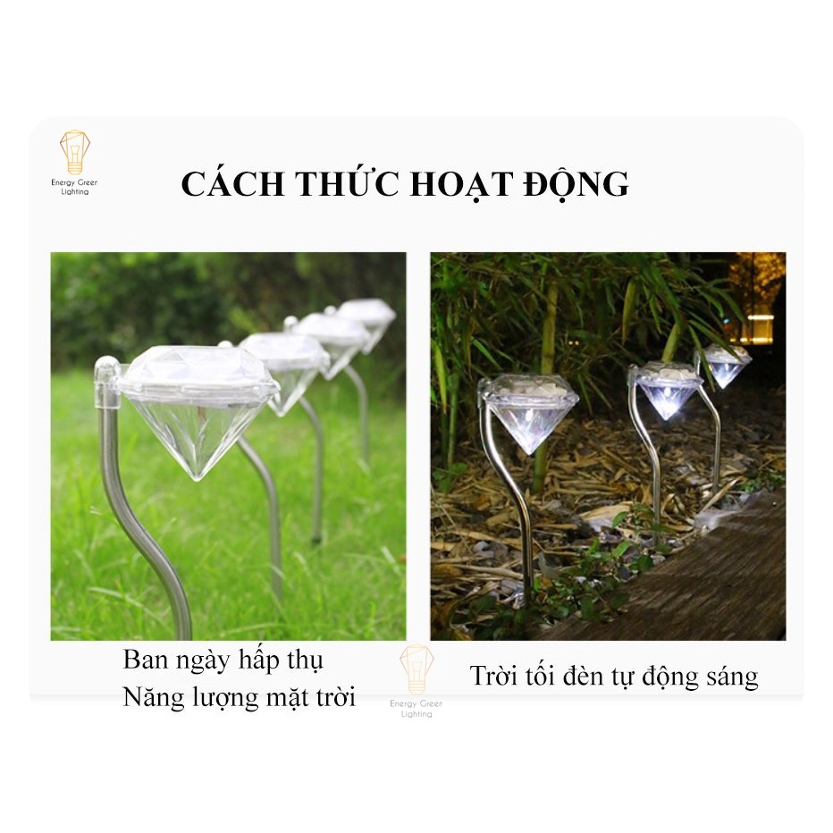 Đèn LED Cắm Cỏ K im Cương Energy Green Lighting MT-1232 - Sử Dụng Năng Lượng Mặt Trời - Thân Bọc Thép Không Gỉ