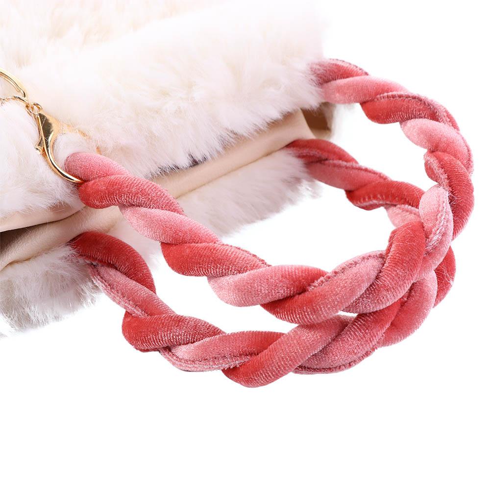 FALLFORBEAUTY Túi Xách Đeo Vai Hình Vuông Cỡ Lớn Phủ Lông In Họa Tiết Trái Cherry Thời Trang Mùa Đông Cho Nữ