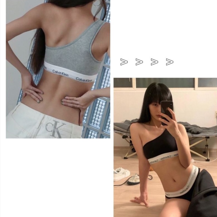 Bộ Đồ Lót Calvin Klein Chính Hãng 100% Cotton Thấm Hút Mồ Hôi Một Dây Mỏng QF7007