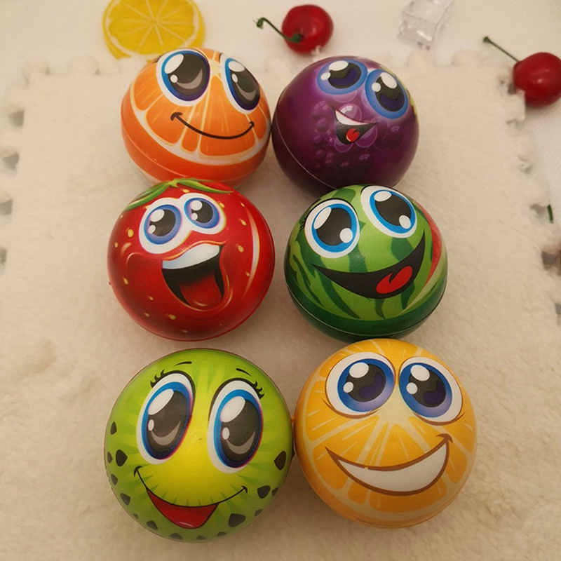 Bóng Xốp Polyurethane Mềm Mại Hình Trái Cam Mặt Cười 6.3cm Cho Bé Trai