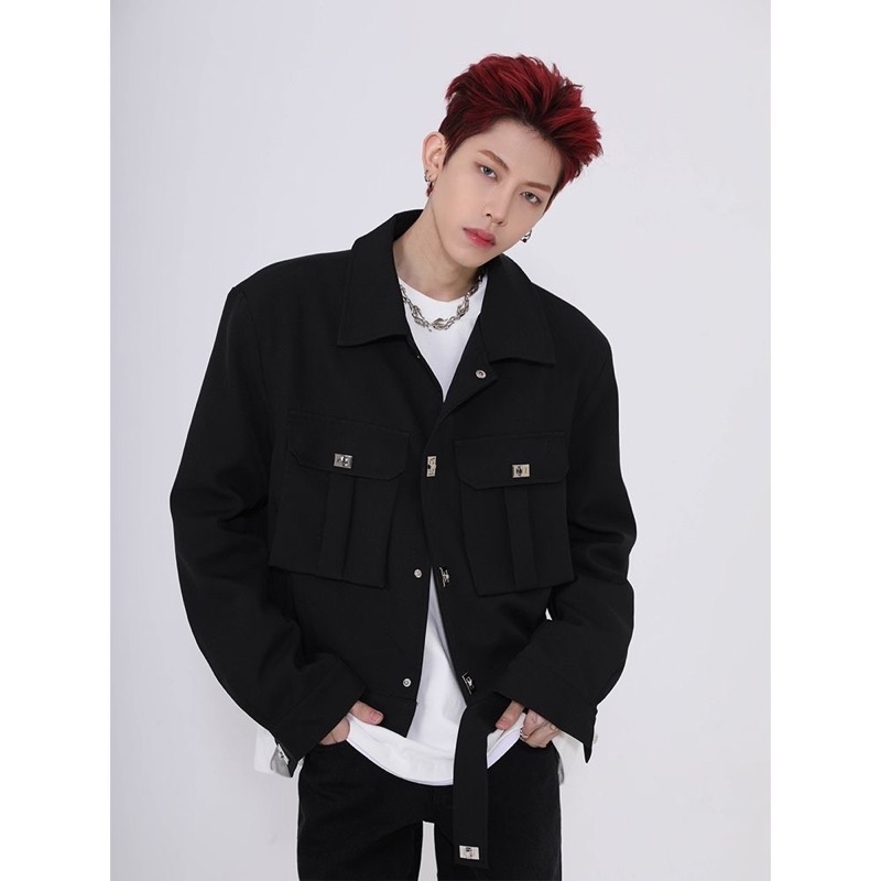 (ORDER) Khaki Jacket - Áo khoác lót dù túi hộp trendy nam nữ