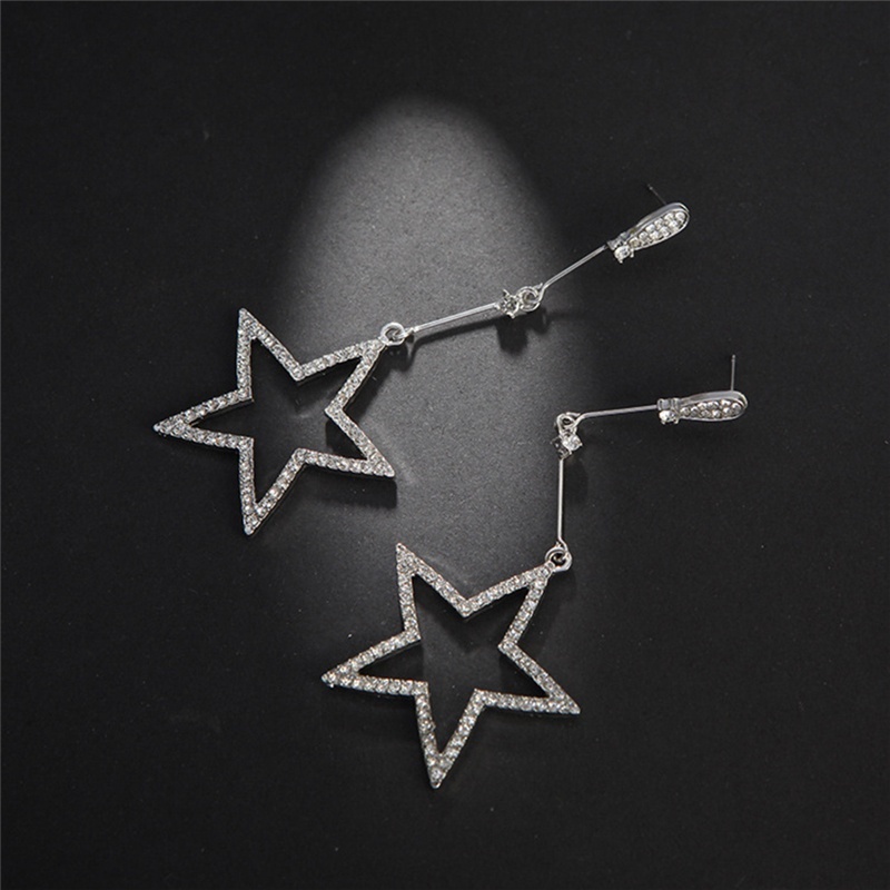 Bông Tai Ngôi Sao Năm Cánh Đính Đá Pha Lê Thời Trang