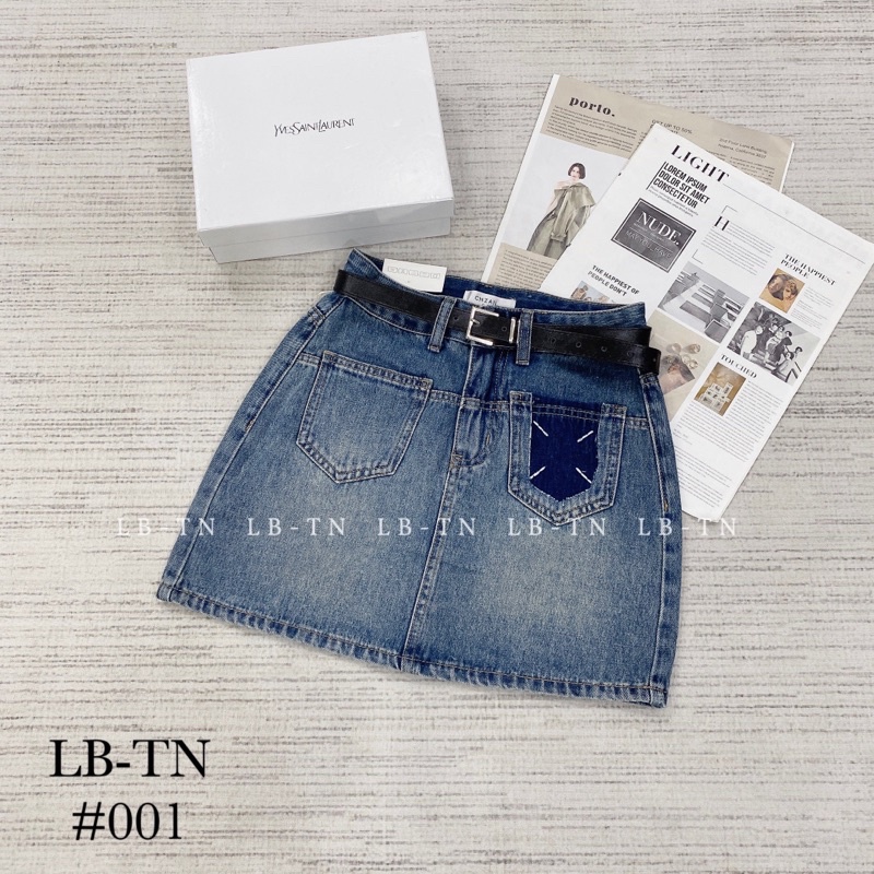 CHÂN VÁY JEANS NGẮN MINI KÈM ĐAI HÀNG QCL1 MS28178