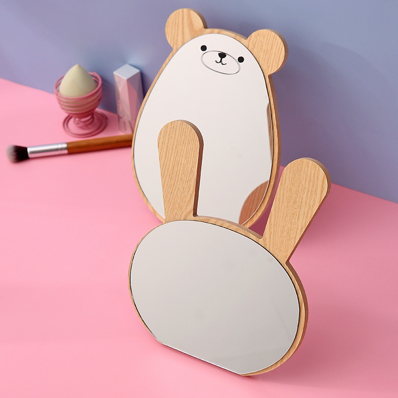 Gương gỗ để bàn trang điểm tai thỏ và tai gấu decor phòng xinh thuuhaa1904