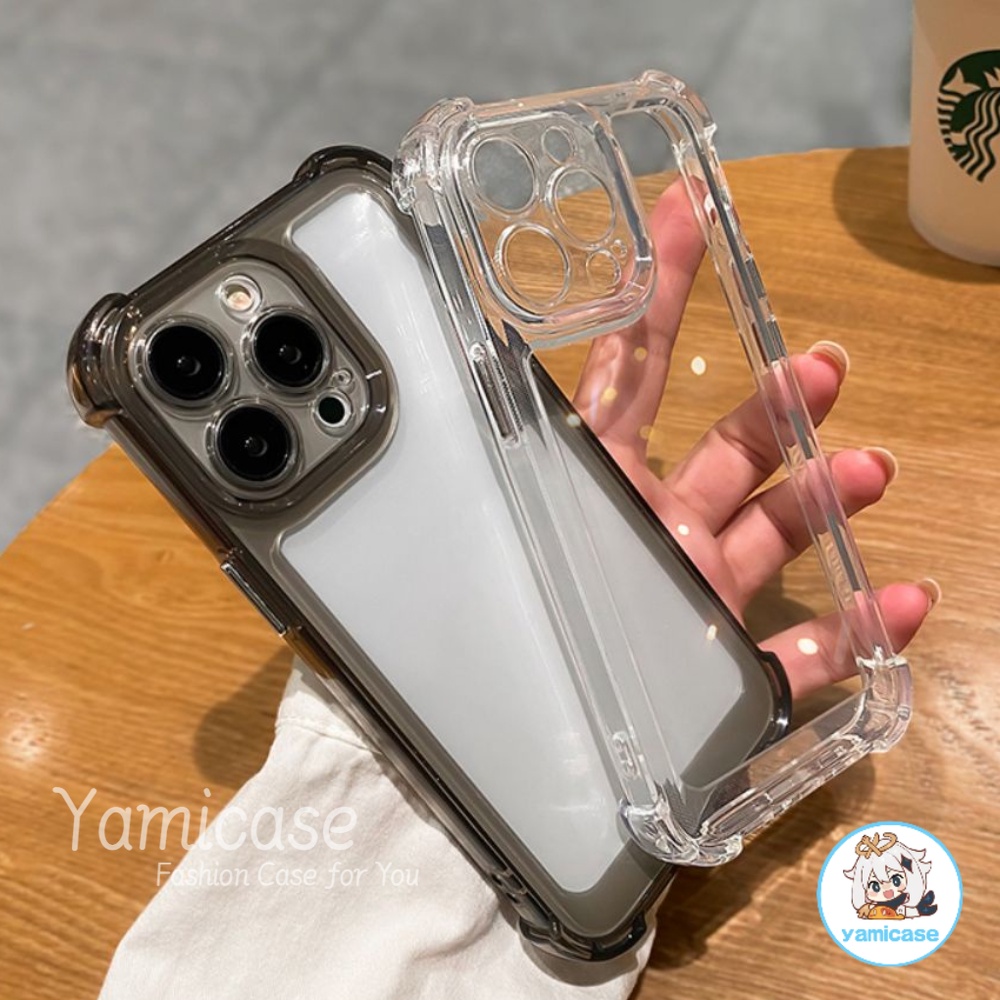 Ốp Điện Thoại TPU Trong Suốt Chống Sốc Màu Trơn Đơn Giản Cho IPhone 11 14 15 13 12 Pro Max 8 7 Plus