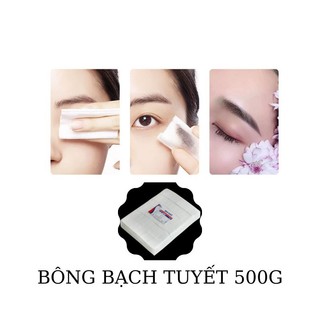 Bông Bạch Tuyết cắt sẵn 0.5kg , bông tẩy trang rửa mặt lau mực phun xăm